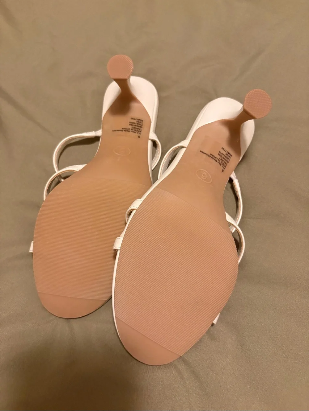 wild fable White Strappy Slide Heels with Red Cherry Charms